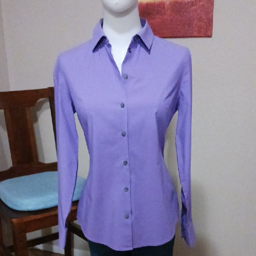 Express Lavender Button-Down Shirt - image 1